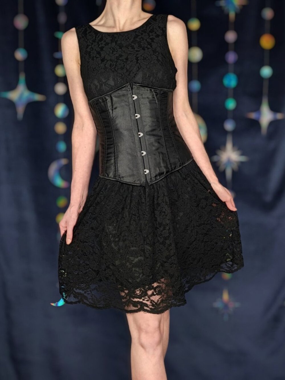 ModCloth Classy Black Floral Lace Dress | Audrey Heburn Halloween Costume